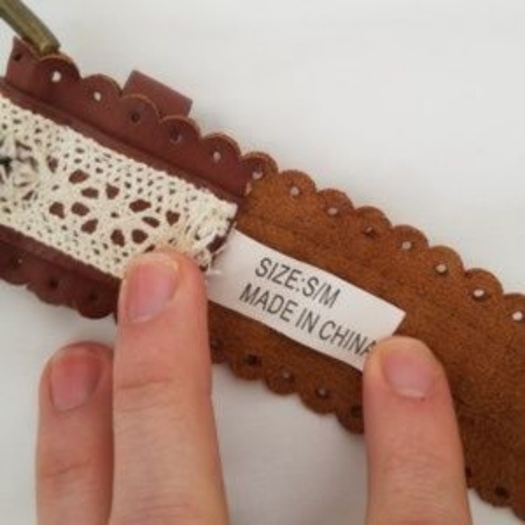 Faux leather & lace belt-LC - Picture 2 of 6